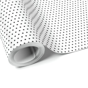 Papier Cadeau Pointe Polka blanche et noire
