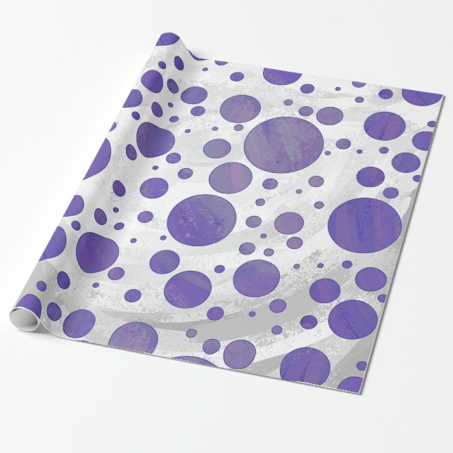 Papier Cadeau Pointe Polka Smear Blueberry (Déroulé)