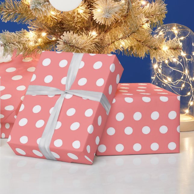 Papier Cadeau Pointe rose et blanche (Vacances)
