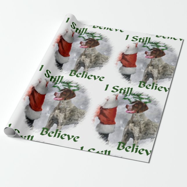 Papier Cadeau Pointeur court allemand Noël (Déroulé)