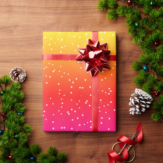 Papier Cadeau Points blancs motifs modernes arc-en-ciel (Cadeau de vacances)