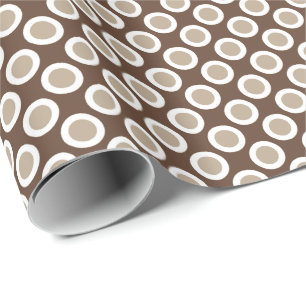 Papier Cadeau Points cirqués rétro, tons taupe