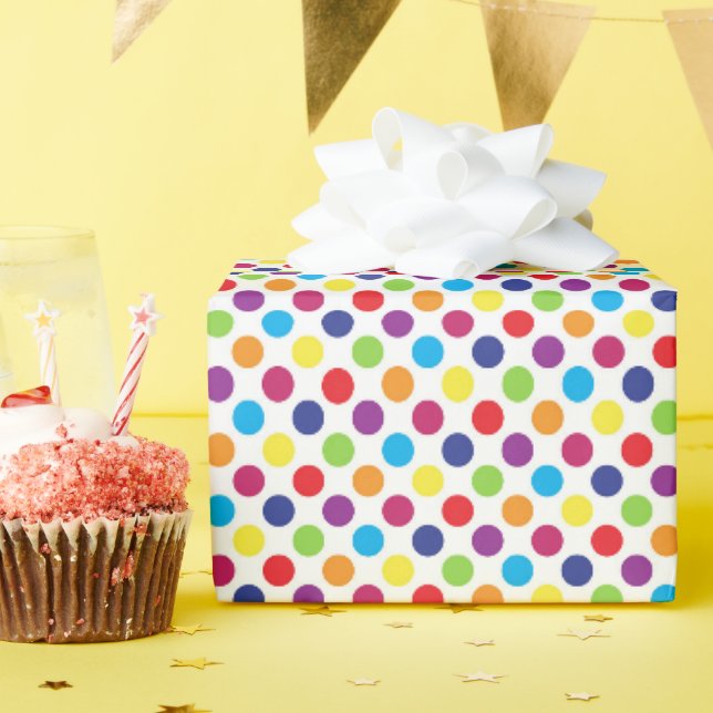 Papier Cadeau Points Colorés (Fête d'anniversaire)