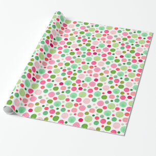 Papier Cadeau Points Confetti de Noël colorés