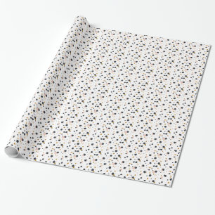 Papier Cadeau Points Confetti rose et or Papier d'enveloppement