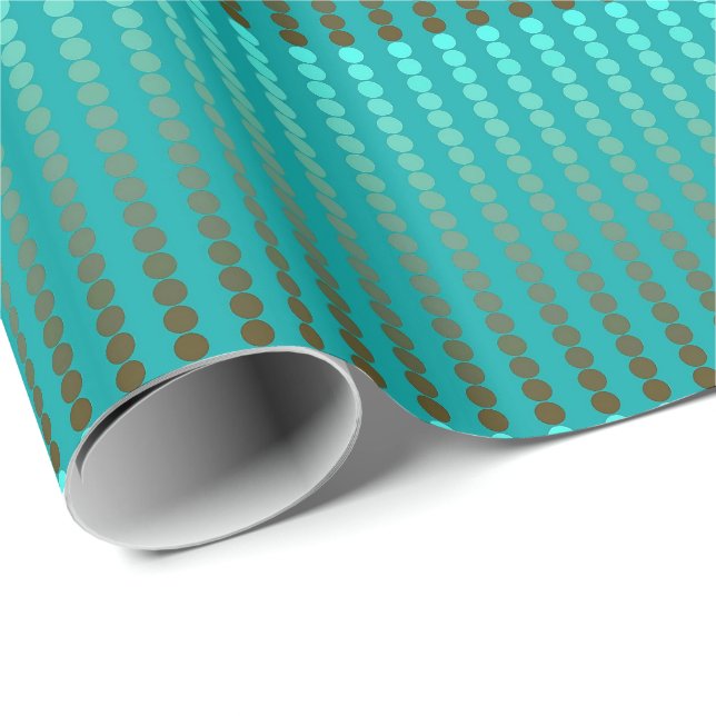 Papier Cadeau Points de satin - gris de turquoise et d'étain (Coin rond)