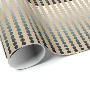 Papier Cadeau Points de satin - taupe et gris d'étain