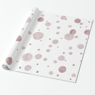 Papier Cadeau Points fascinants roses de confettis de Bokeh