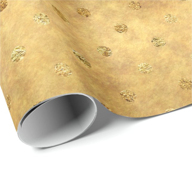 Papier Cadeau Points Gold Chic (Coin rond)