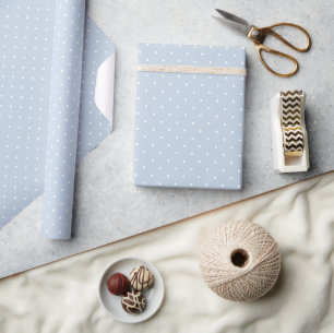Papier Cadeau Points minuscules de début d'automne Bleu poussi