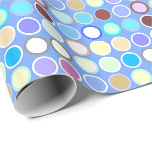 Papier Cadeau Points modernes du milieu du siècle - bleu ciel & 