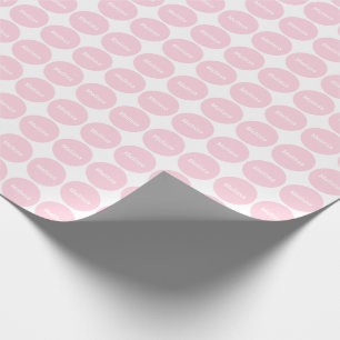 Papier Cadeau Points Rose Clair Motif Sur Blanc Avec Nom