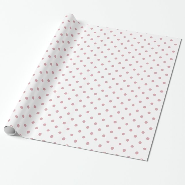 Papier Cadeau Points roses et blancs (Déroulé)