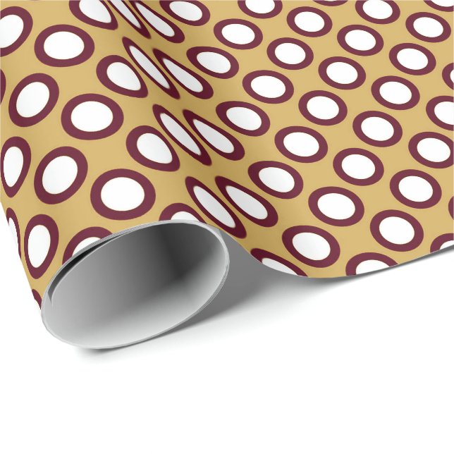 Papier Cadeau Points tournés, caramel, crème et chocolat (Coin rond)