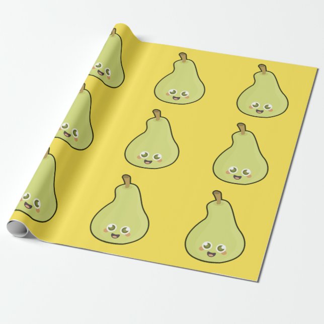 Papier Cadeau Poire de Kawaii (Déroulé)