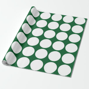 Papier Cadeau Pois blancs sur vert