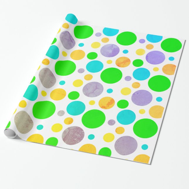 Papier Cadeau Pois coloré (Déroulé)