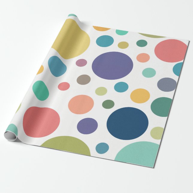 Papier Cadeau Pois colorés (Déroulé)
