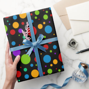 Papier Cadeau Pois d'arc-en-ciel
