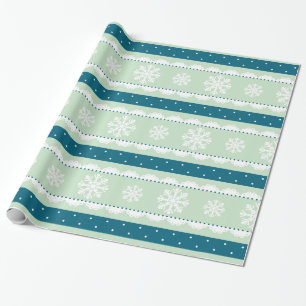 Papier Cadeau Pois de Monnaie Festive White Snowflakes Motif