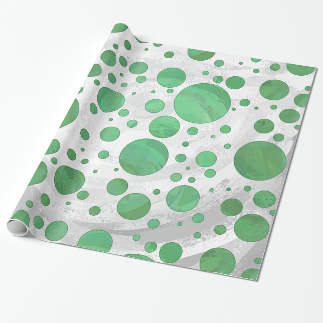 Papier Cadeau Pois Emerald Cream (Déroulé)