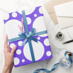 Papier Cadeau Pois en violet et blanc