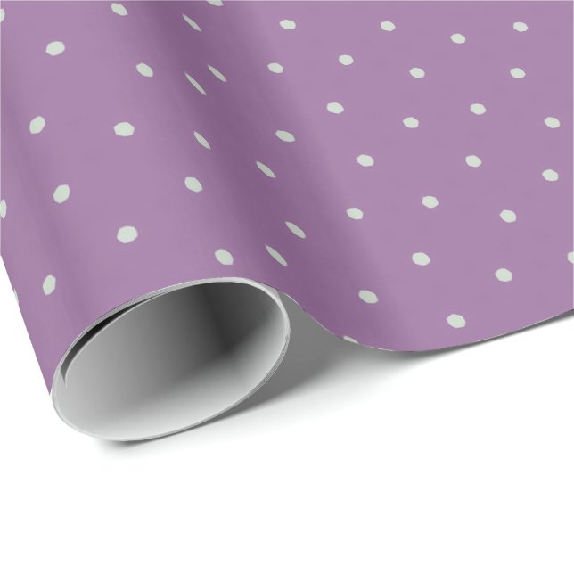Papier Cadeau Pois gris sur Arrière - plan pourpre (Coin rond)