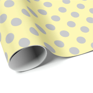 Papier Cadeau Pois jaune-clair et gris