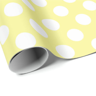 Papier Cadeau Pois jaune et blanc ensoleillé