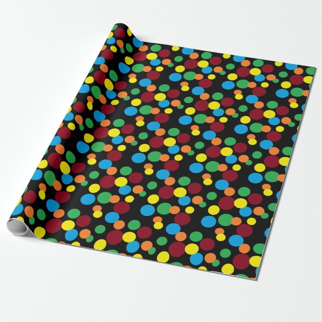 Papier Cadeau Pois mignons sur le Black FUN (Déroulé)