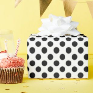 Papier Cadeau Pois noir et blanc