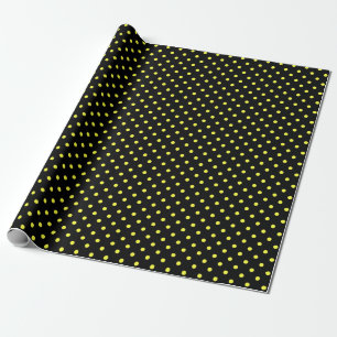 Papier Cadeau Pois noir et jaune