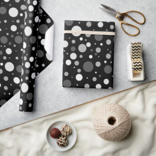 Papier Cadeau Pois noirs et blancs
