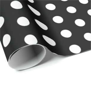 Papier Cadeau Pois Perky Motif noir blanc
