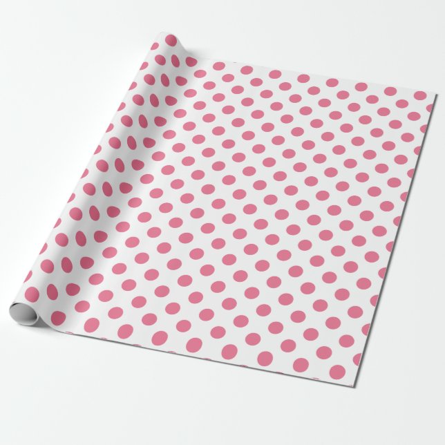 Papier Cadeau Pois rose et blanc (Déroulé)
