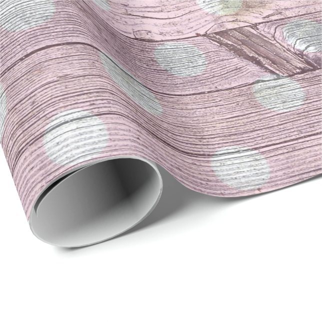 Papier Cadeau pois rose et blanc pois (Coin rond)