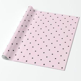 Papier Cadeau Pois rose et noir Girly chic