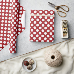 Papier Cadeau Pois rouges, Motif à points polka, points, pointil