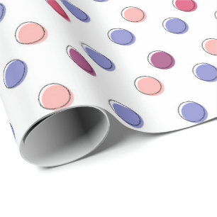 Papier Cadeau Pois violets et roses