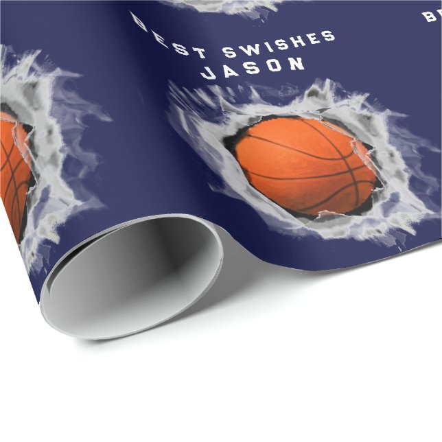 Papier Cadeau Poison de basket-ball (Coin rond)