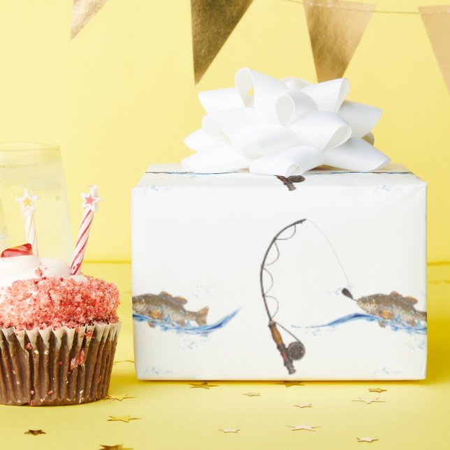 Papier Cadeau poisson à l'hameçon (Fête d'anniversaire)