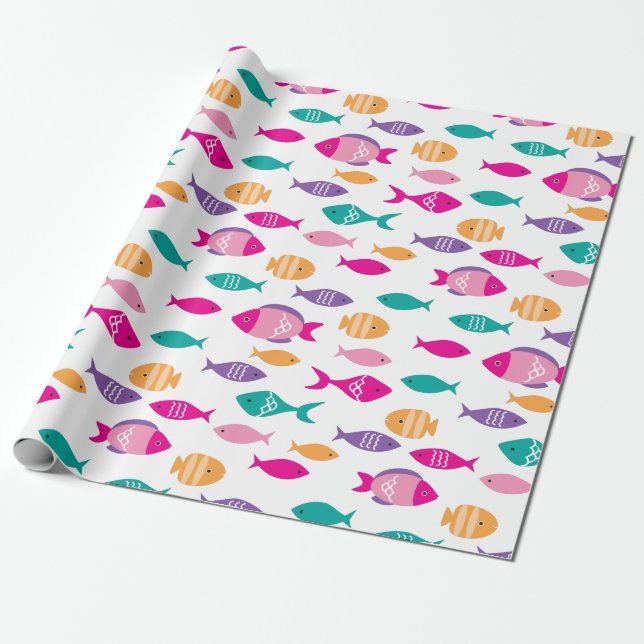Papier Cadeau Poisson coloré sous la mer (Déroulé)