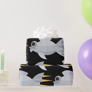 Papier Cadeau Poisson de fusées métallique