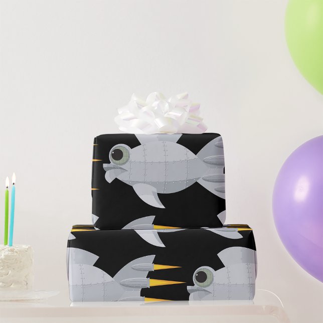 Papier Cadeau Poisson de fusées métallique (Créateur téléchargé)