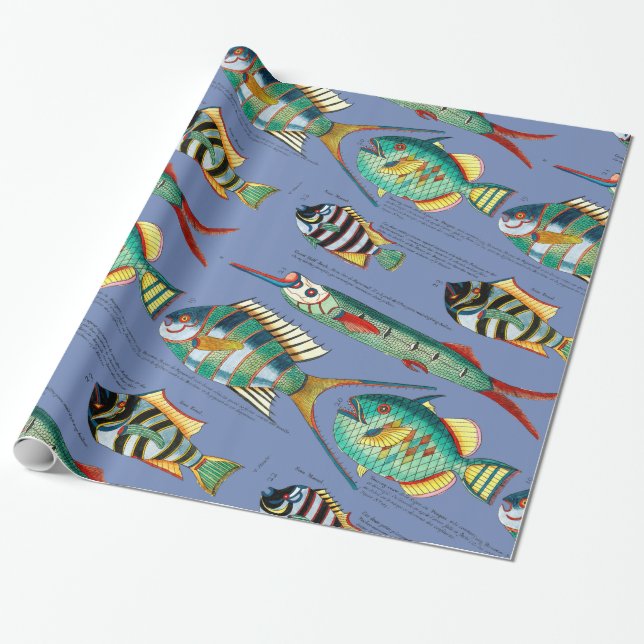 Papier Cadeau Poisson fantaisiste (Déroulé)