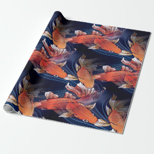 Papier Cadeau Poisson Koi japonais