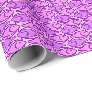 Papier Cadeau Poisson, orchidée et violet Modernité du milieu du