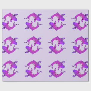 Papier Cadeau Poissons assez pourpres de Poissons