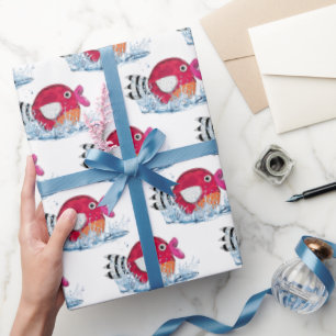 Papier Cadeau Poissons mignons dans l'eau
