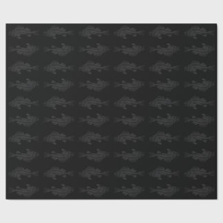 Papier Cadeau Poissons noirs et gris de fantôme